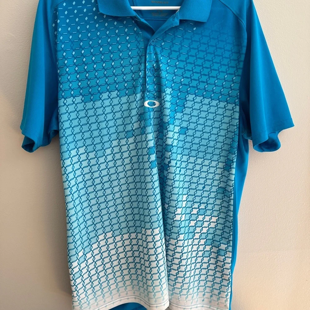 Oakley Men's Sz Large Blue Polo Shirt - Picture 3 of 4